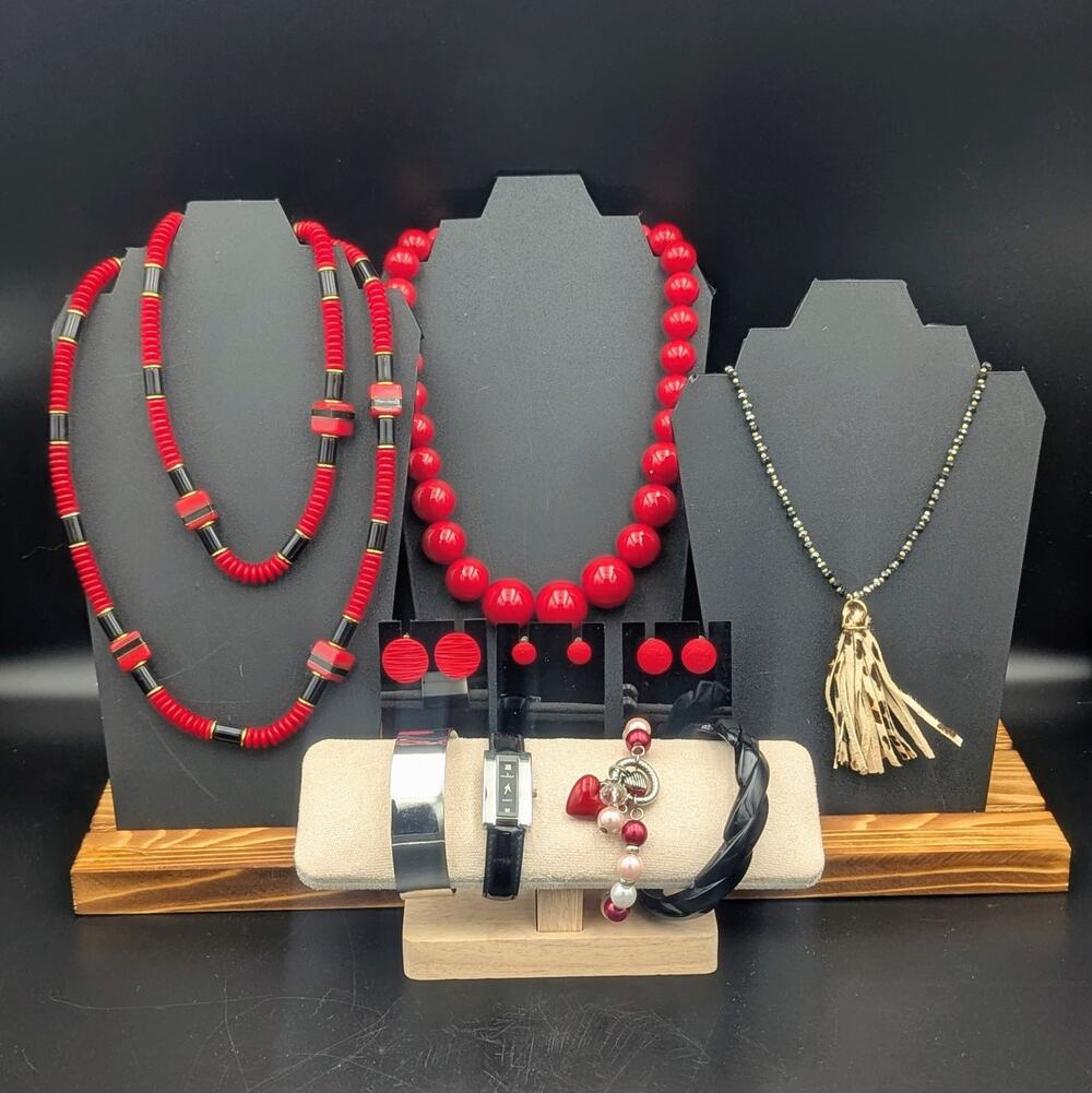 Red Velvet 10 piece Curated Jewelry Collection Lot